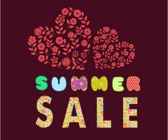 Summer Sale Banner Design With Cute Hearts Style