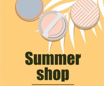 Summer Sale Flyer Cosmetic Icon Sketch