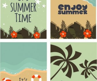 Summer Time Background Templates Colored Classical Design