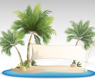 Vector De Fundo De Viagens De Ilha Tropical De Verão