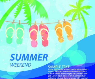 Summer Weekend Poster Holiday Template Vector