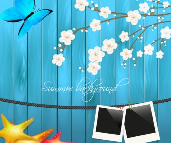 Summertime Picture Vector Background