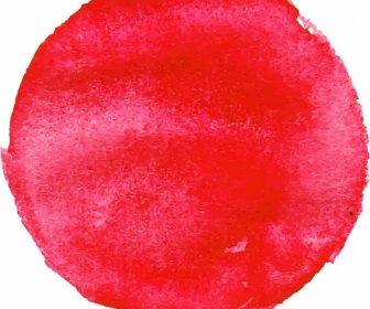 sun drawing red watercolor circle decor