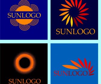 Sun Logo Kollektion Verschiedene Flache Isolierung
