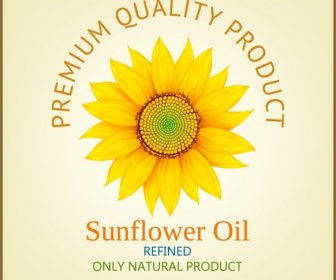 Sonnenblumenöl Anzeige Gelbe Blütenblatt Symbole Dekor