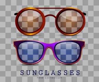 Sunglasses Icons Stylish Colored Design