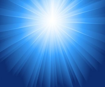 Sinar Matahari Meledak Biru Vector Latar Belakang