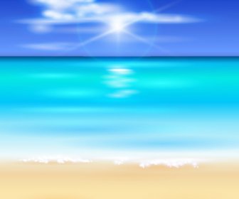 Sunny Beach Design Vector Background