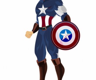 ícone Do Super-herói Esboço Colorido Do Personagem Dos Desenhos Animados