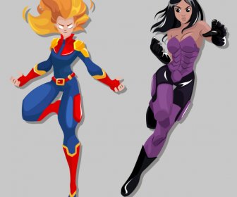 Super Hero Icons Modern Costumes Cartoon Characters