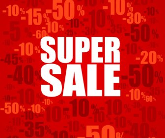 Super Sale Banner With Percent Discount Pattern Background