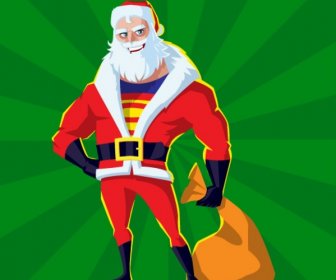 Super Santa Urlaub Grußkarte