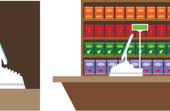Supermarket Showcase And Food Vector Set