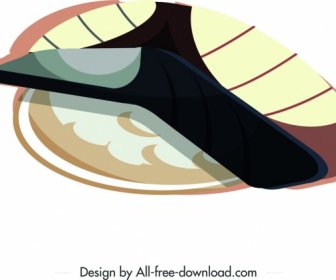 寿司料理のアイコンは、クラシックなフラットデザインを彩りました