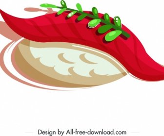 Ikon Makanan Sushi Dekorasi Klasik Warna-warni