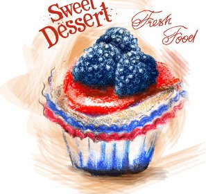 Vettore Disegnato Colorate Dessert Dolce