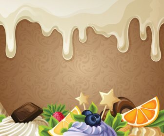 Dolce Goccia Cioccolato Sfondo Serie Vector