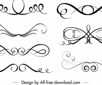 swirled shapes templates black white classical symmetric decor