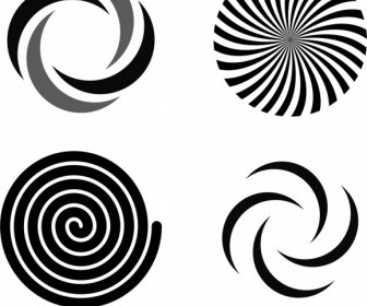 Swirled Shapes Templates Black White Flat Sketch