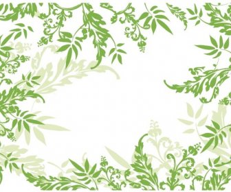 Swirls Yeşil çiçek Sanat Vektör