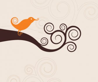 Swirly Bird Vector Graphic