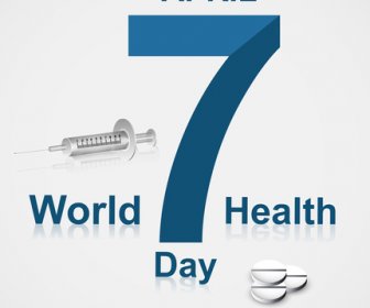 Syringe For World Health Day Medical Symbol Concept Background