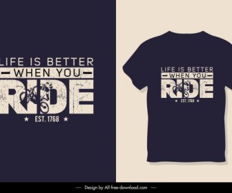 T Shirt Template Ride Theme Dark Retro Design