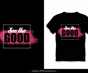 T Shirt Template Wording Decor Dark Design
