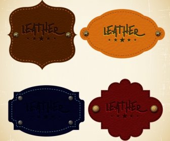 Tags Isolation Various Colored Leather Pattern Design
