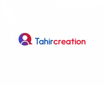 Logo Tahir Creation Tentang Untuk Website Profil Media Sosial Dengan Warna Biru Dan Merah Gelembung Ucapan