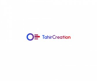 tahir creation logo about for website social media profile with color gradient blue and red circle shape