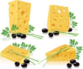 Leckere Käse-Lebensmittel-Vektor-set