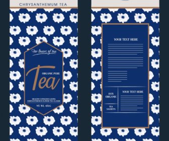 Tee-Paket-Vorlage Elegante Klassische Blütenblätter Dekor