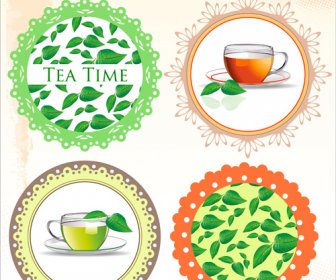 Tea Time Design Elements Vector 2