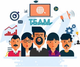 Team Work Banner Employee Business Design Elements Decor