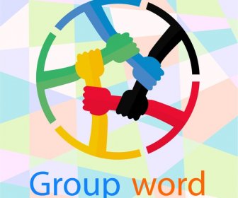 teamwork design with circle holding hands style