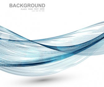 Technologie Blue Business Line Wave White Background Vector Design