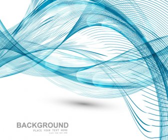 Technologie Wire Blue Wave Stylish Vector Background