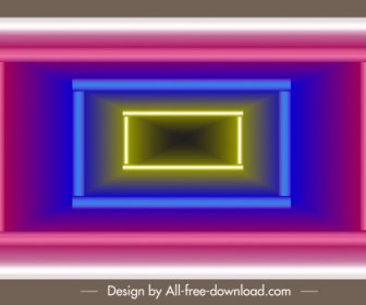 Tecnologia Sfondo Colorato Luci Brillanti Decorazione Geometrica Profondità