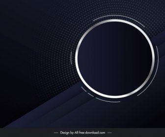 Technology Background Dark Modern Flat Design Circle Decor