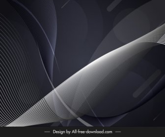 Technology Background Dark 3d Waving Design