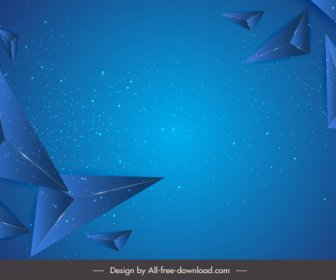 技術背景動態 3D 金字塔裝飾藍色單色