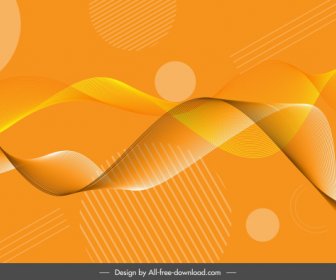 Technology Background Modern 3d Dynamic Wave Bright Yellow