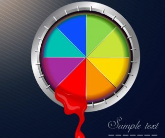 Technology Background Shiny Colorful Circle Melting Paint Decor