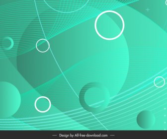 Technologie Hintergrundvorlage Dynamische Geometrische Skizze Grünes Dekor