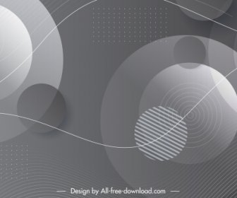 Technology Background Template Dynamic Grey Circles Decor