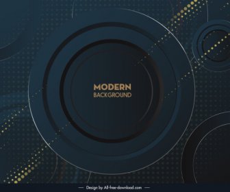 Technologie Hintergrundvorlage Moderne Dunkle Kreise Skizze