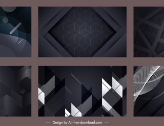 Technology Background Templates Abstract Dynamic Dark Design