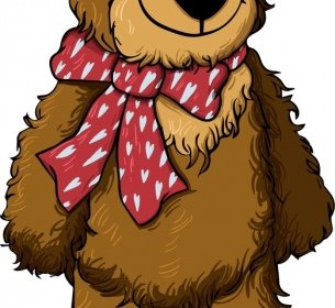Boneka Beruang Template Tersenyum Dekorasi Lucu Kartun Sketsa