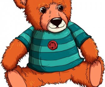 Teddy Bear Template Stylized Cartoon Sketch